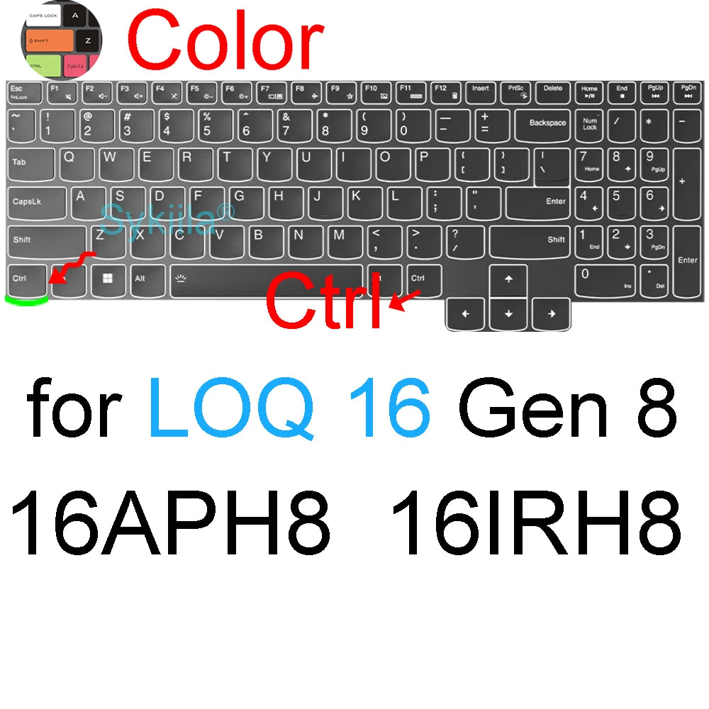 Keyboard Cover for Lenovo LOQ 15 16 17 Gen 11 10 9 15AHP11 15IHP11 15AHP10 15ARP10 15IRX10 17IRX10 Silicone Protector Skin Case
