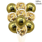 Black Gold Hajj Mubarak Disposable Paper Plates Cups Napkins Banner Balloons Home 2026 Eid Mubarak Islamic Muslim Party Supplies