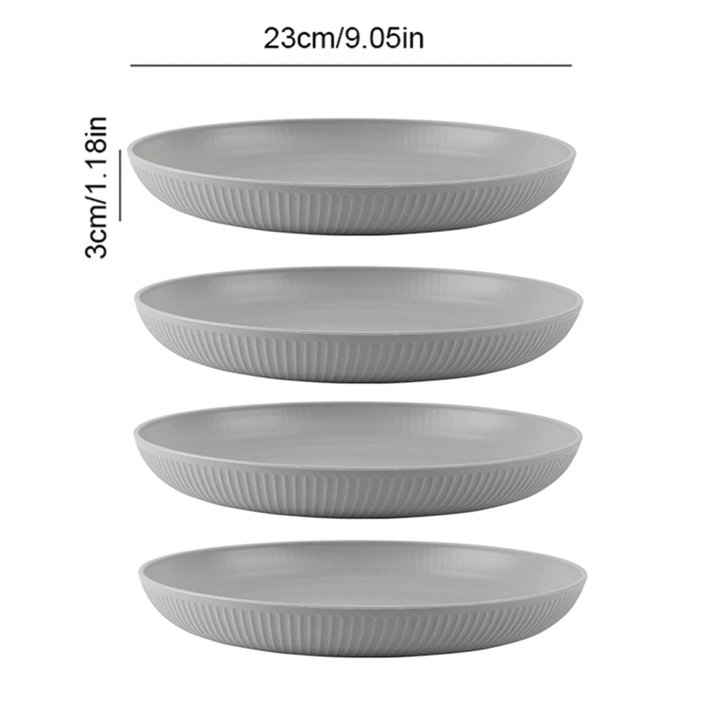 4/16Pcs Wheat Straw Tableware Set Eco Friendly Unbreakable Dinnerware Kitchen Cutlery Kids Dishes Eating Cutlery Camping