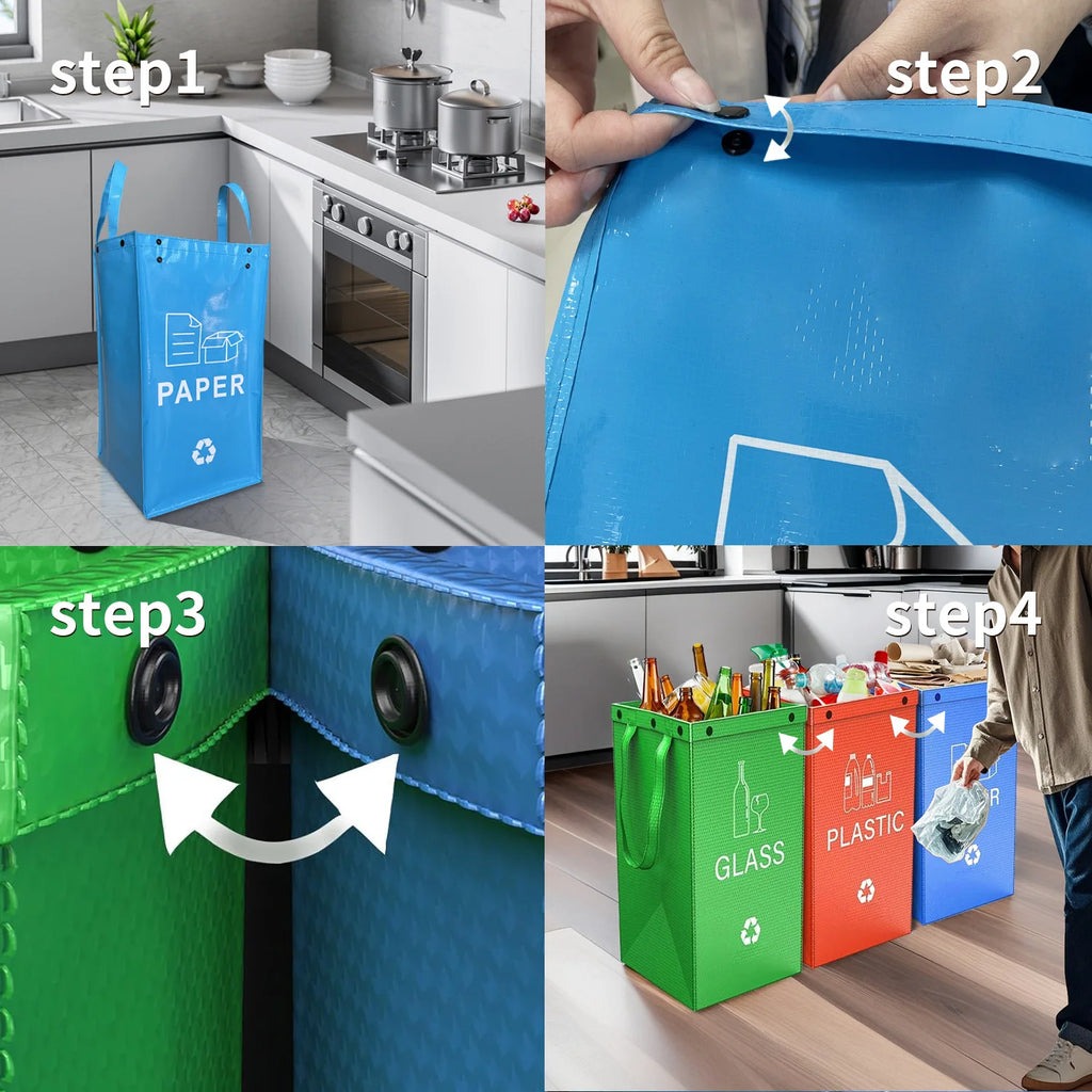 new Sell foreign trade PP storage handbag waterproof garbage sorting bag home environmental protection trash can garbage bag.