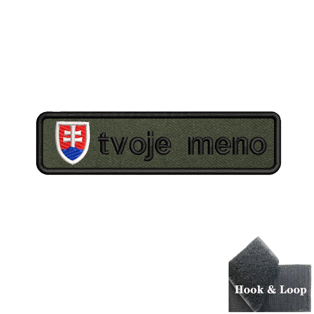 1PC 10cmX2.5cm Custom Name flag Patch Stripes Badge tags Iron On Or Hook Loop Army green Estonia Austria Bulgaria Luxembourg