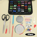 172/128/67/27pcs/set Sewing Kit with Threads Needles Scissors Tape Measure Buttons Storage Bag Portable Travel Sewing Box Tools