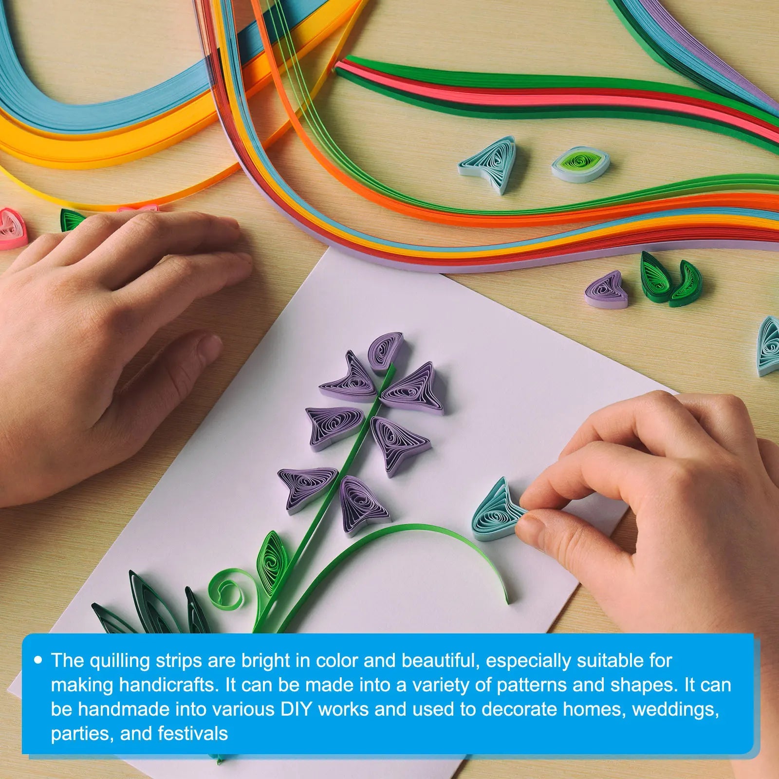 Uxcell 240 Strips Quilling Paper Set 39cm Mixed Color DIY Decoration Gift Craft Paper 3mm Origami Craft DIY Quilling Tools