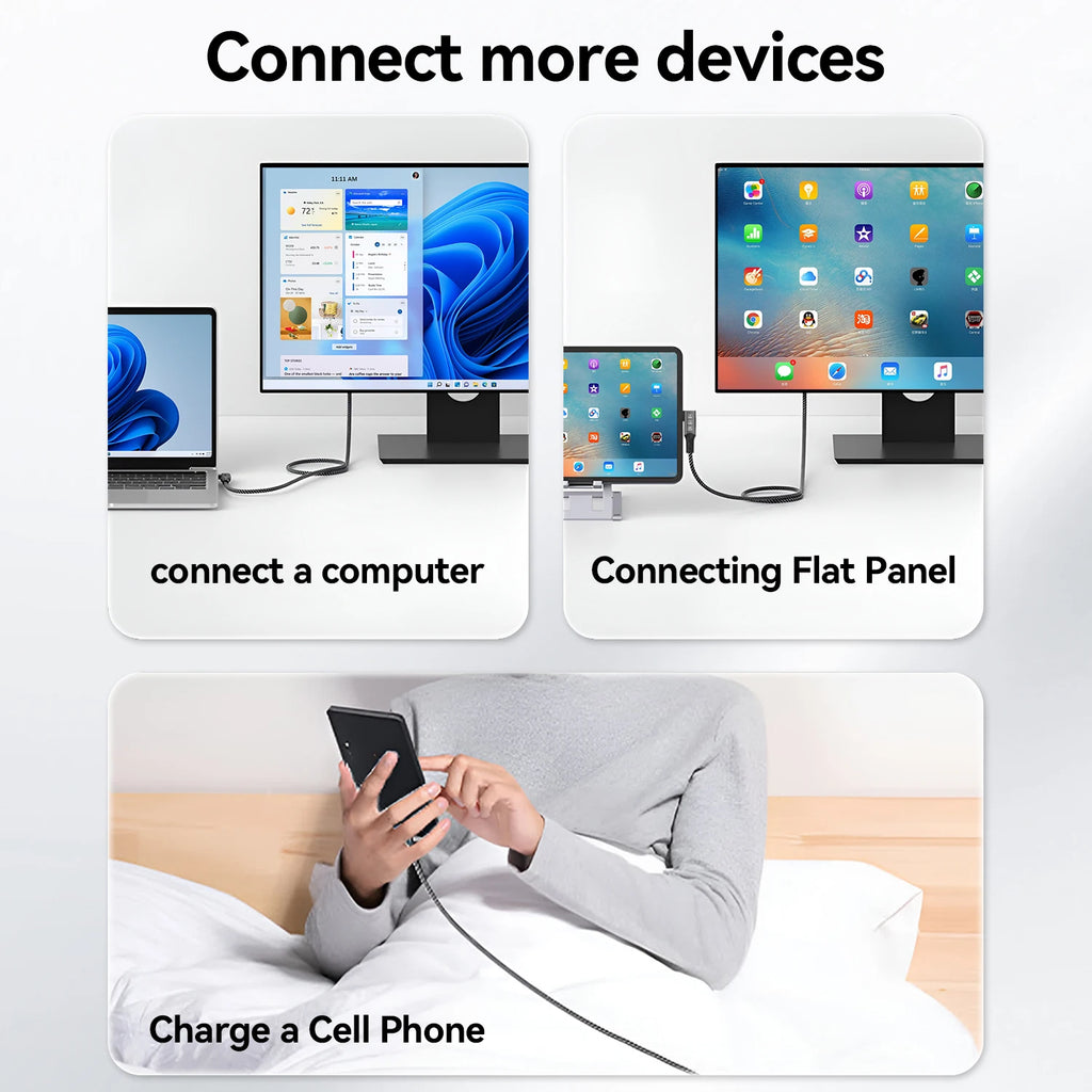 USB4 for Thunderbolt 4 Cable 40Gbps 8K@60Hz 4K@120Hz PD3.1 100W Type-C to USB-C Dual Protocol Compatible for iPhone 17 K36S