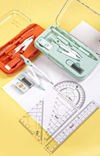 8-Piece Math Drawing Set,Drawing Tools,Including Compass,Ruler,Set Square,Protractor, Eraser,And Mechanical Pencil,Compass Set