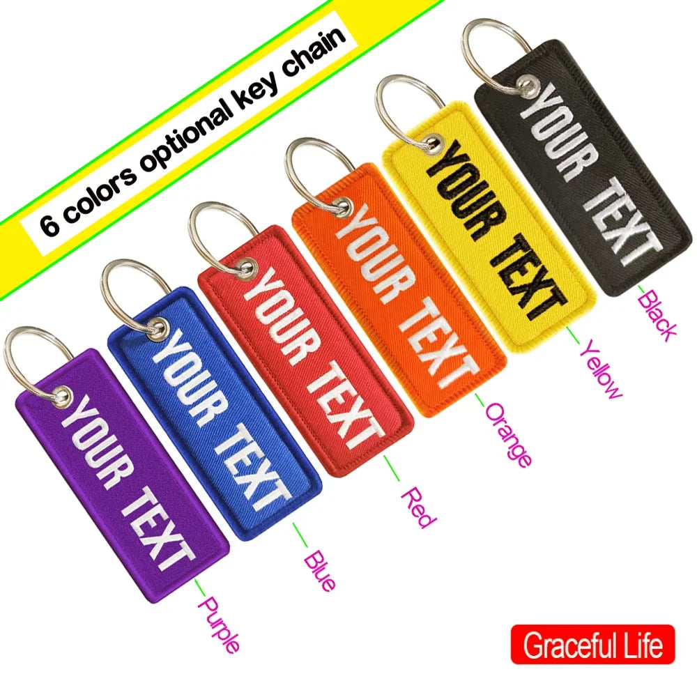 Personalized Name Customization Embroidery Patches, Car, Motorcycle, Backpack, Door Lock, Key-Chain Tag