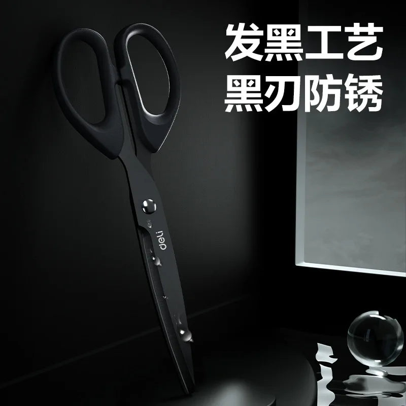 Deli Stainless Non Adhesive Stationery Scissors Sharp Blades Paper Cuttings ножницы для школы Office Tailor Household ciseaux