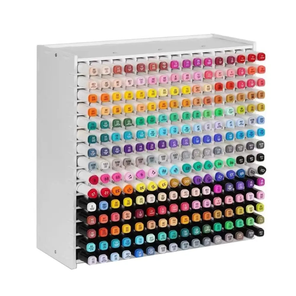 New PVC Art Marker Rack 72/120/180/240 Grids Large Capacity Marker Pen Holder Multi Slots Mark Pen Storage Box Art Tools