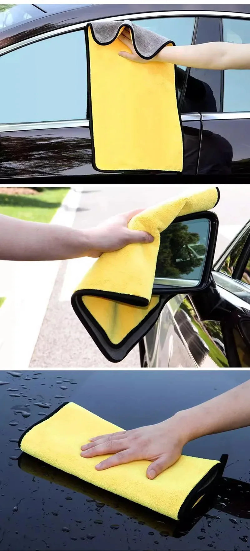 1-5Pcs Microfiber Towel Car Microfiber Cloth Wash Towel Microfiber Cleaning Cloth Absorbent Car Wash Drying Towel Auto Detailing