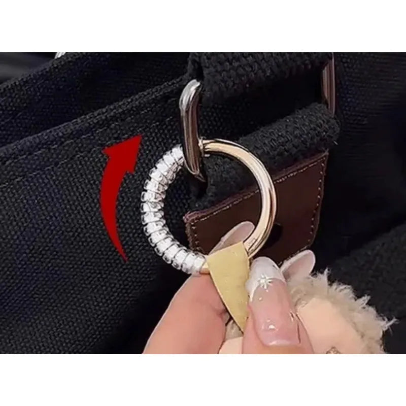 5pcs-10pcs for Labubu Anti Drop Buckle Silicone Rope Keychain Protection Ring Aurora White Transparent Winding Fixed Anti Drop
