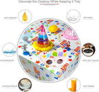 1pc / 6pcs Disposable Rectangle Birthday Tablecloth, 137x274cm Multicolor Happy Birthday Star Plastic Thickened Table Covers