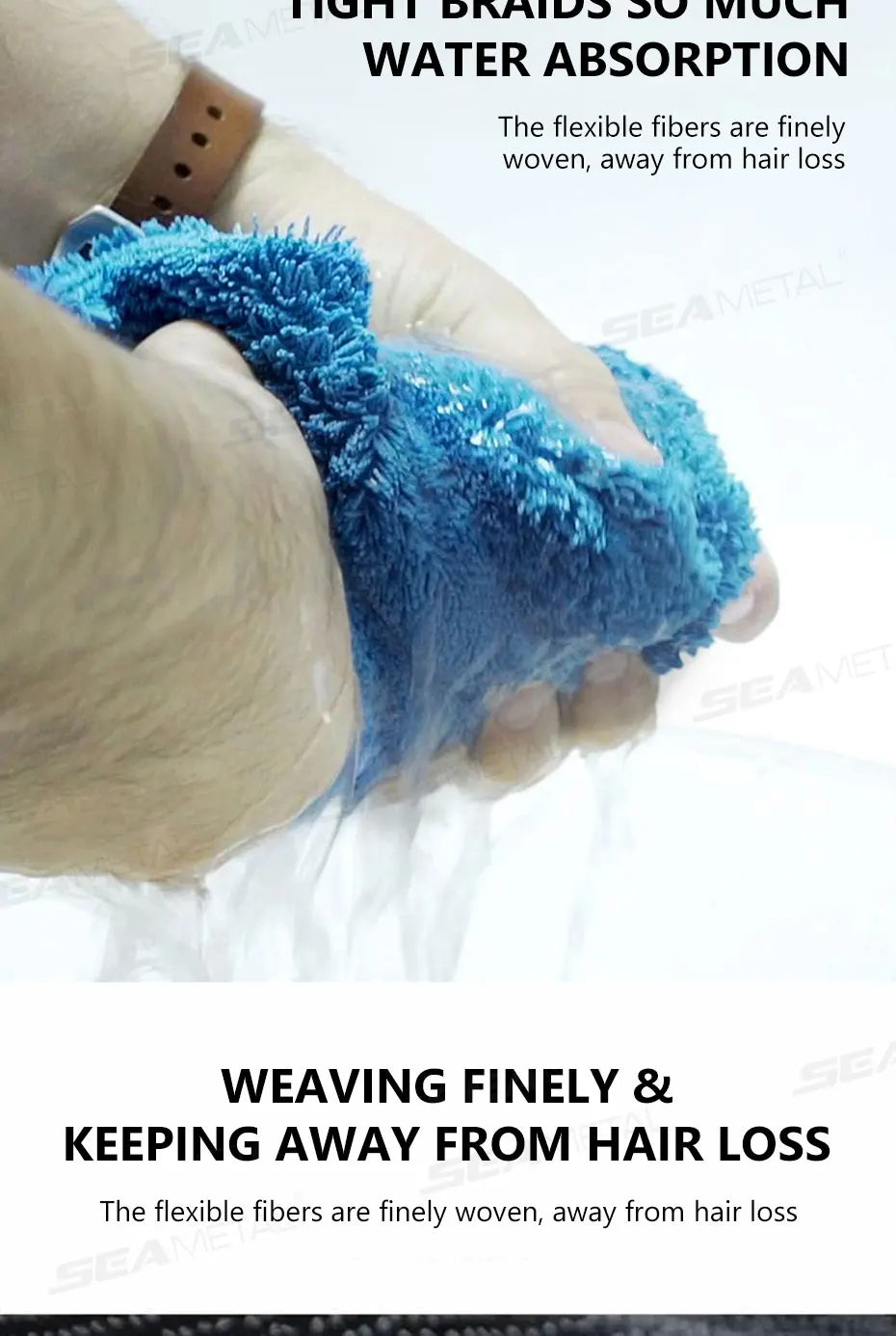 SEAMETAL Heavy-Duty Car Towel 1200GSM Super-Absorption Microfiber Drying Cloth Ultra-Soft Scratch-Free Car Detailing Towel