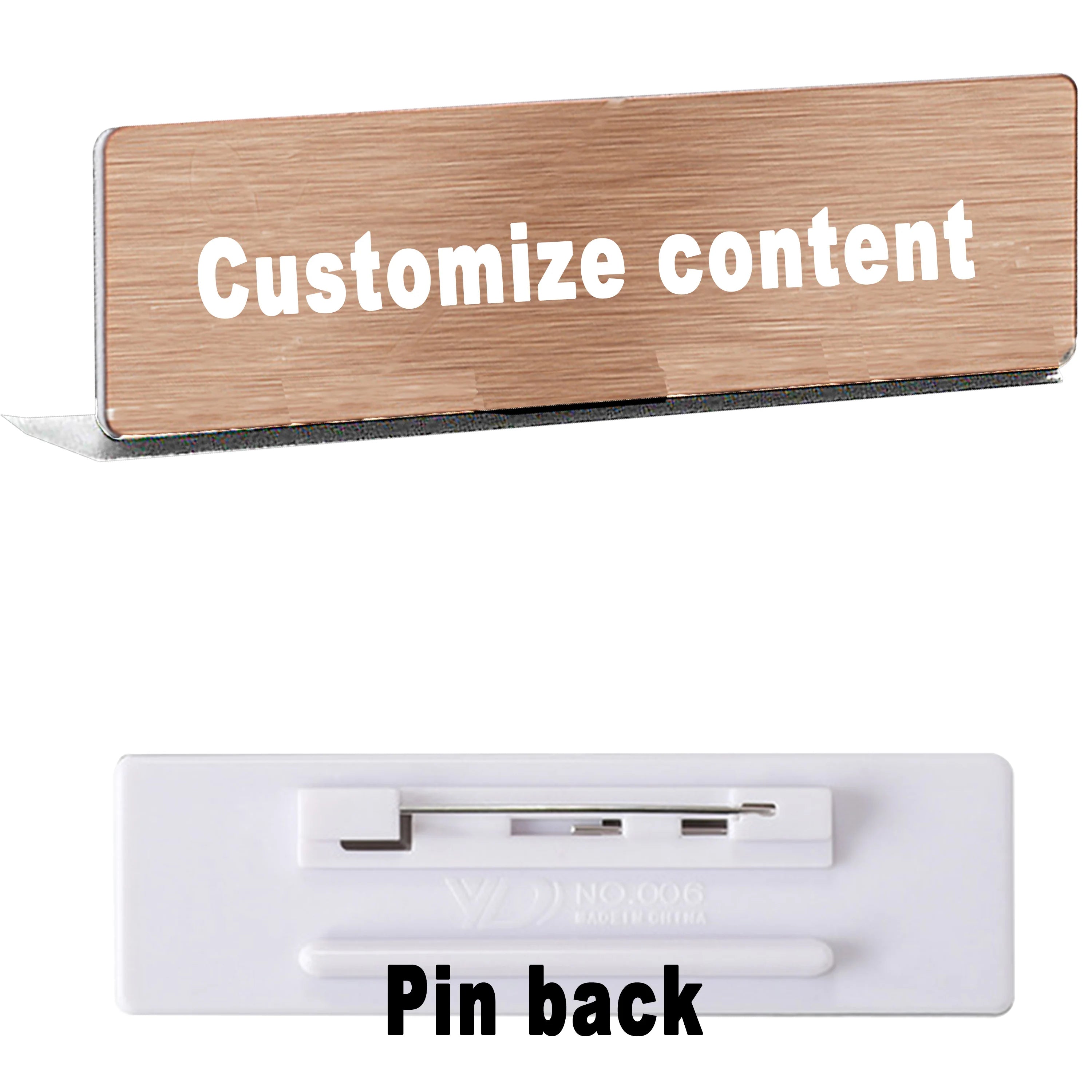 5PCS Engraved Personalized Name Tags with Magnet Clip or Pin Stainless Steel Metal Custom Magnetic Name ID Badge Tag for School