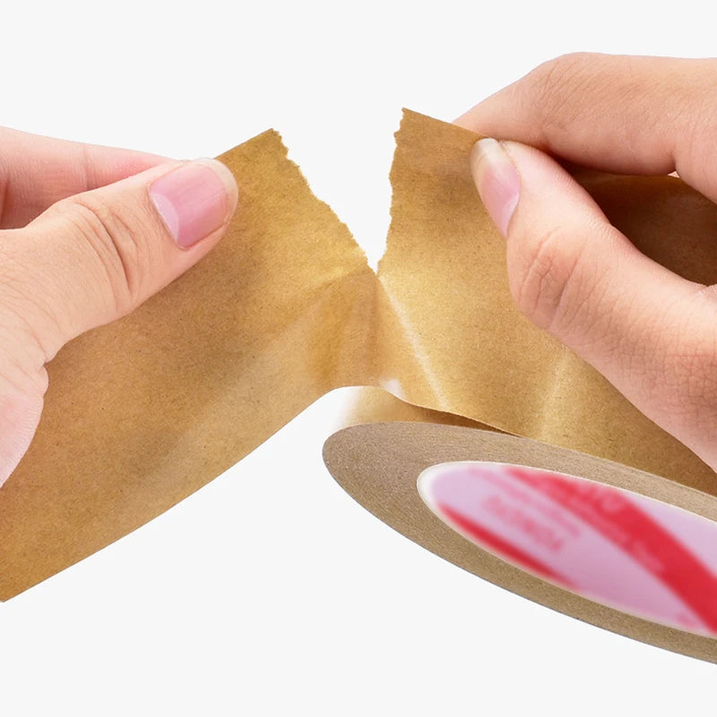 Self Adhesive Kraft Paper Tapes Waterproof Tearable Shipping Packaging Tape Home Office Industrial Painting Framing Fixed Tape