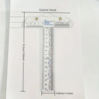 1pc Acrylic Double Scale T Ruler, DIY Manual Measurement Reference Ruler Multi-Function Drawing Tool