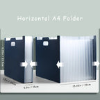Modern white A4-sized foldable file storage box - with multiple pockets, the ideal desktop folder and desktop storage box