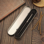High-grade Ballpoint Pen with Metal & Wood Spliced Barrel, Smooth Writing, Minimalist Elegant Design, Black Ink, Ideal for Business Office Use