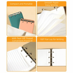 Multi-functional 3-Ring Binder Loose-Leaf Notebook PU Leather Cover Portable Notepad Refillable Memo Pad School Office Supplies