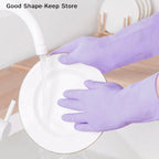 dailyWater Resistant Dish Washing Gloves 1 Pair Durable Latex Rubber Gloves Reusable for Kitchen Cleaning Laundry Gardening Use