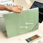 Creative Large Capacity File Folders Waterproof L-Shaped File Organizer Plastic Sorting Storage Document Bag For Student