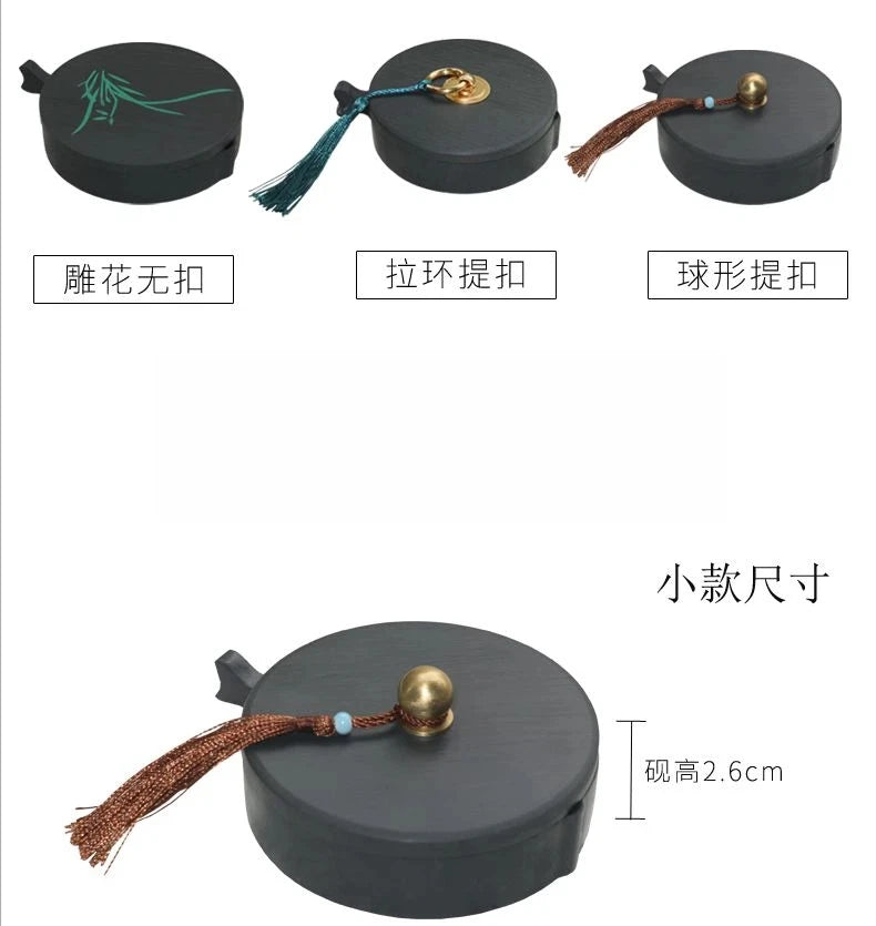 Natural Raw Stone Fish-shaped Ink Slab Multifunctional She Ink Stone Exquisite Traditional Portable Inkstones Beginners Students