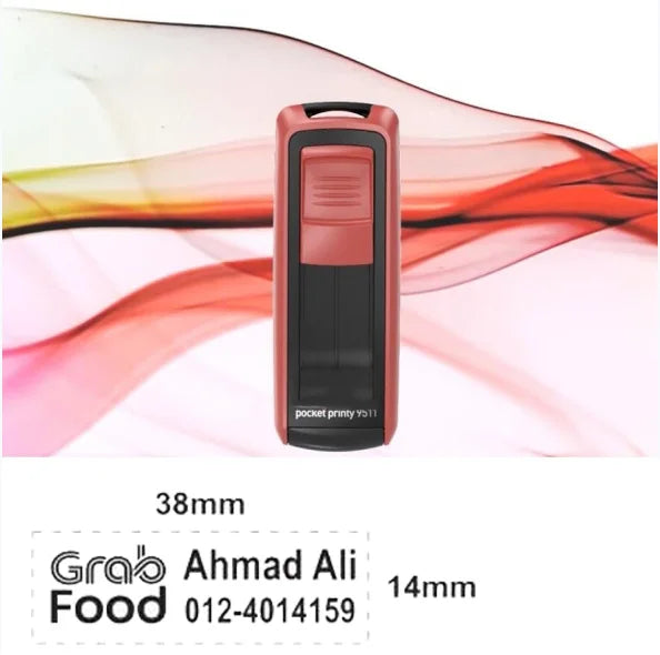 Free Custom Self Inking Engraving Pocket Stamp with Your Signature Design Text, Logo, Drawing