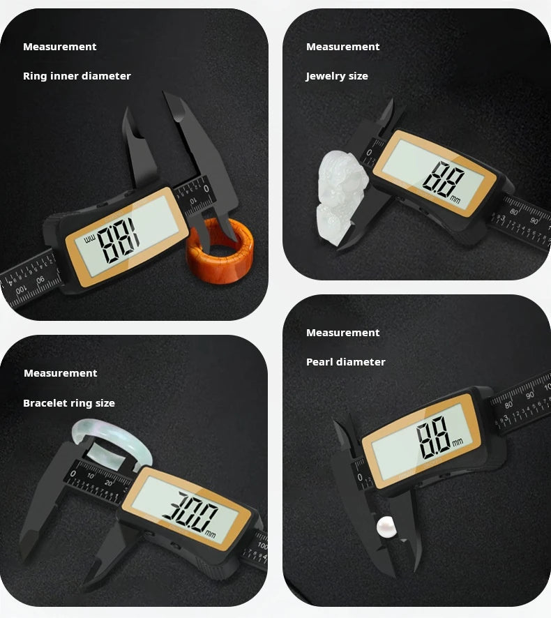 New Carbon Fiber Full Screen Electronic Digital Display Vernier Calipers High Precision 0-150mm Calipers Measure Tool With Boxed
