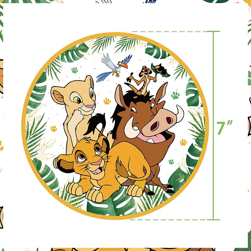 Lion King Birthday Party Decoration Lion Disposable Dinnerware Tablecloth Cup Plate 3D Balloon for Kids Baby Shower Supplies