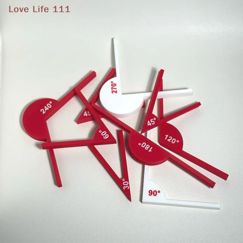 New 2/5Pcs Multifunctional Geometric Angle Teaching Auxiliary Props Portable Geometric Angle Ruler Measuring Tools