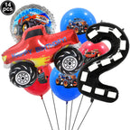Monster Truck Party Supplies Disposable Tableware Plates Napkin Banner Tablecloth for Kids Boys 2nd Birthday Party Decorations