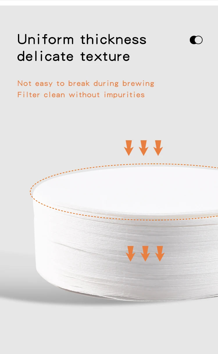 KACACAO Disposable Coffee Filter Paper for 51/53/58mm Espresso Maker 100 Pieces Espresso Paper Filter Home Kitchen Accessorie
