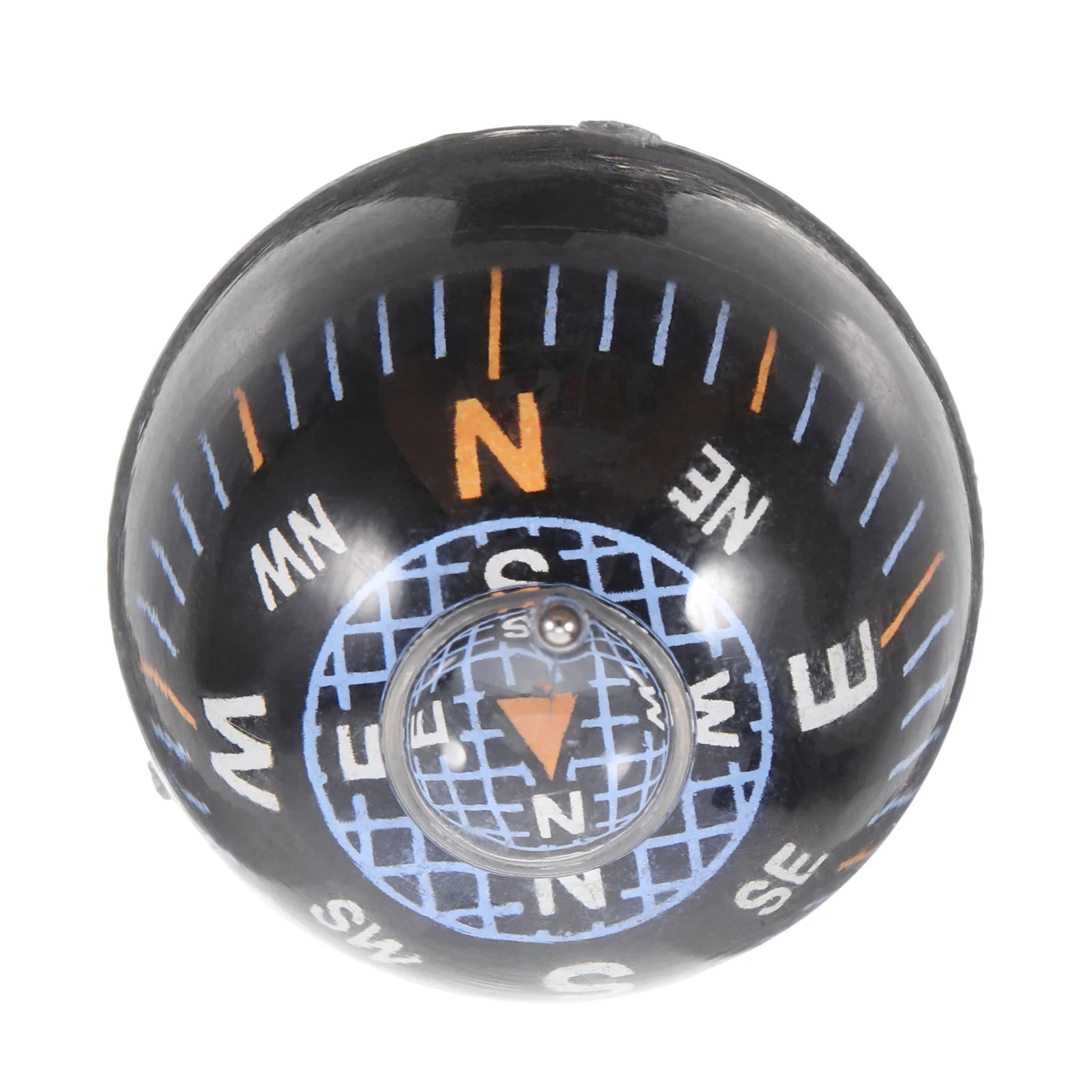 Mini Spherical Compass Black Dashboard Ball Compass for Cars Motorcycles Boats Accurate Navigation Tool for Outdoor Adventures