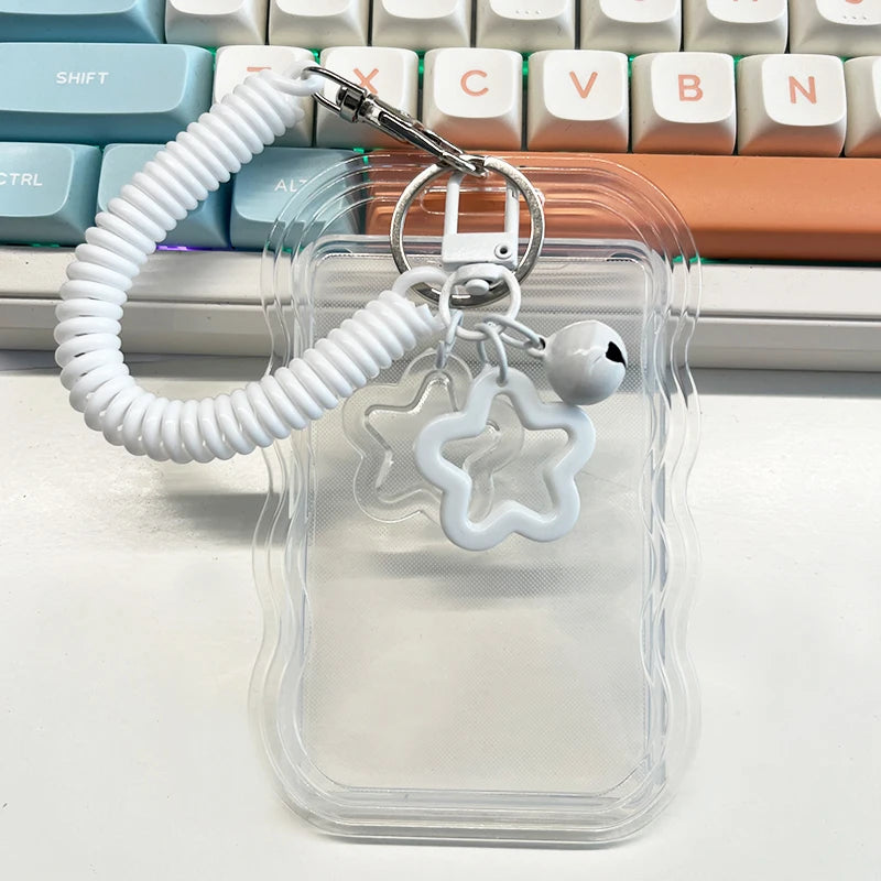 Kpop Photocard Holder Photo Display Holder With Star Keychain Idol Picture Protector Sleeves Credit ID Cards Protective Case
