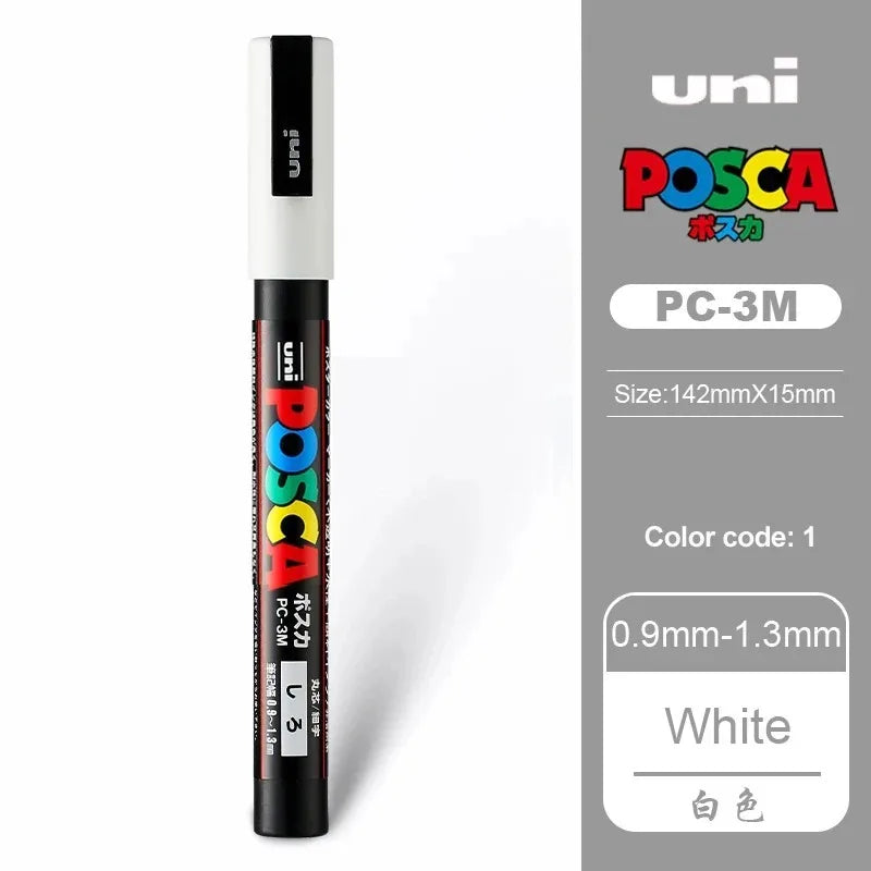 1pcs Japan UNI POSCA Markers PC-1M/3M/5M Acrylic Graffiti Pen Waterproof DIY Stackable Color Art Painting School Supplies