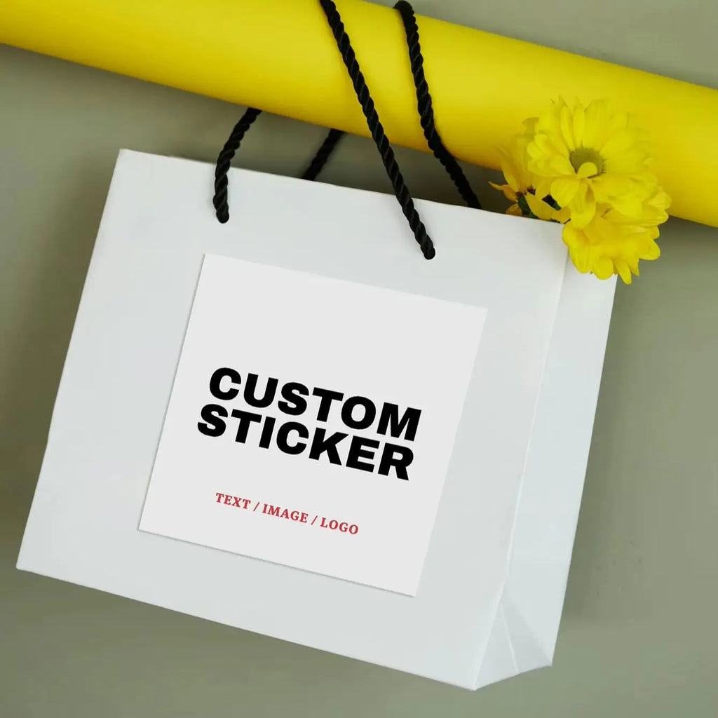 1/60/120/240 Custom Square PVC Stickers Waterproof Personalized for Party, Label, Packaging