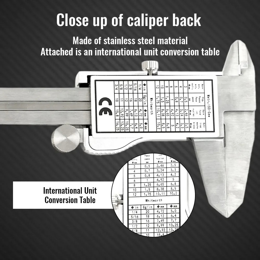 6-Inch/150mm Digital Vernier Caliper - Stainless Steel Electronic Micrometer with Depth Gauge, Precision Measuring Tool for Home