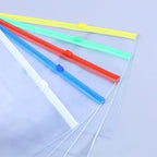 6PCS PVC Transparent Waterproof Zipper File Bags, A4/A5/A6 Envelope Document Pouches, Random Color Archive Organizer for Office