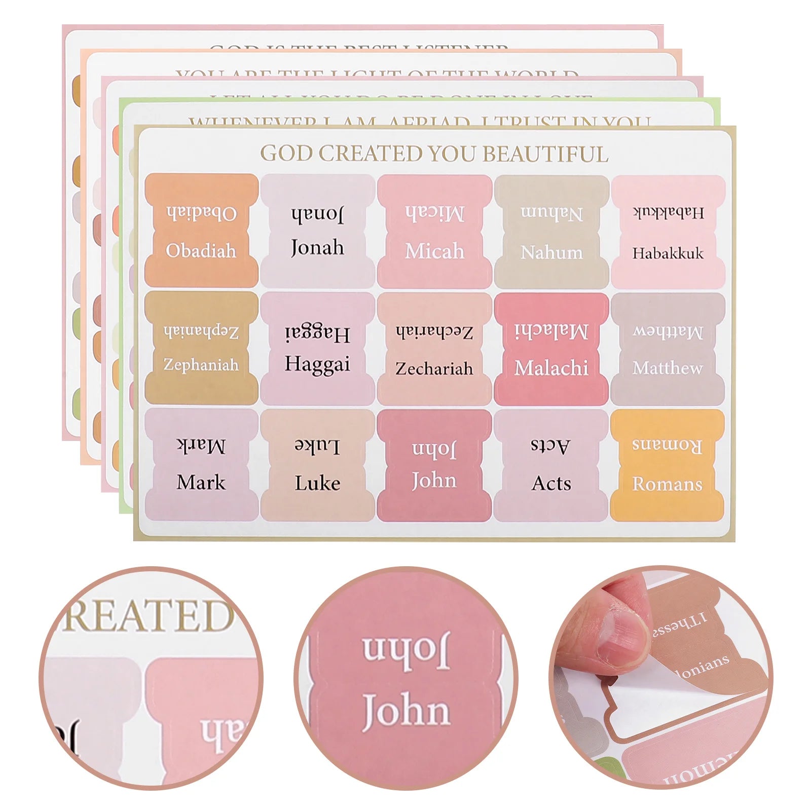 Bohemian Style Bookmarks Bible Index Tabs Clear Stickers For Easy Reading Study Supplies Page Markers