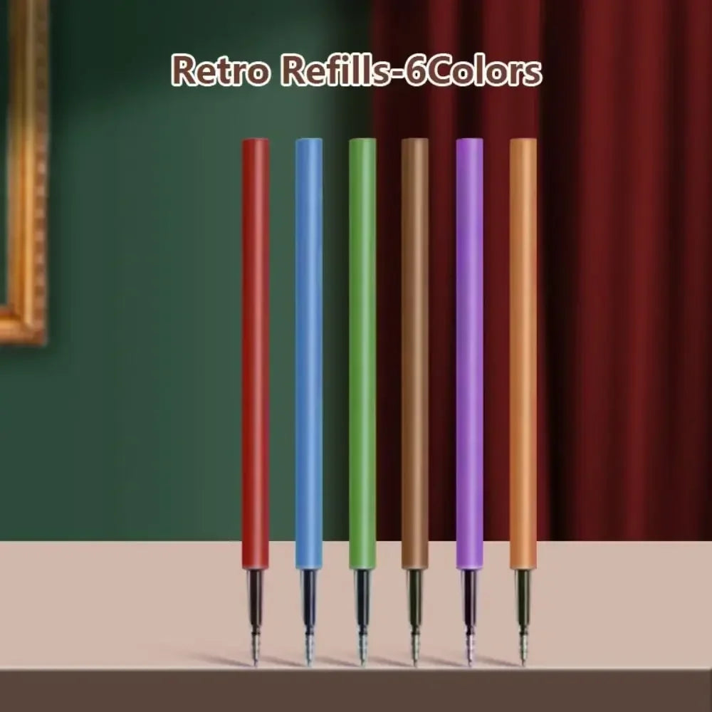 6Colors/Set Color Gel Pen 0.5mm ST Tip Ballpoint Pen Writing Tool Color Ink Signing Pen Students Gift Stationery School Supplies