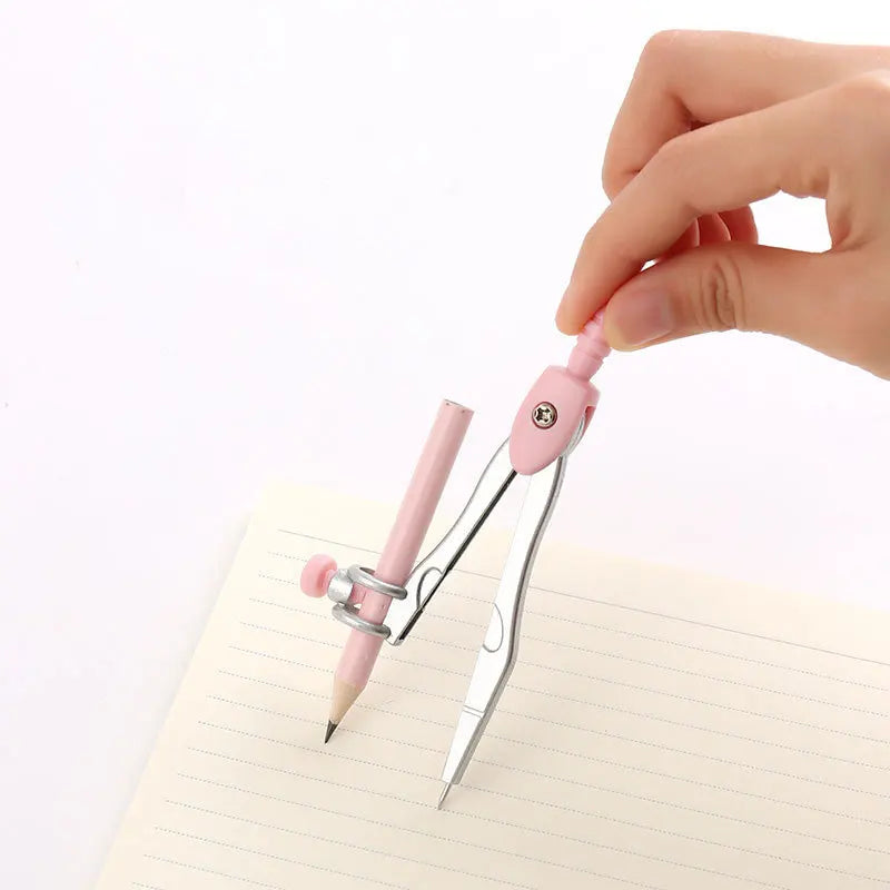 Metal Zinc Alloy Compasses Set,2B Pencil,Drawing Gauge,Removable Pencil,With Sharpener,Student Products 2218
