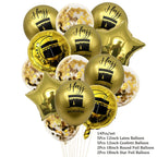 Black Gold Hajj Mubarak Disposable Paper Plates Cups Napkins Banner Balloons Home 2026 Eid Mubarak Islamic Muslim Party Supplies