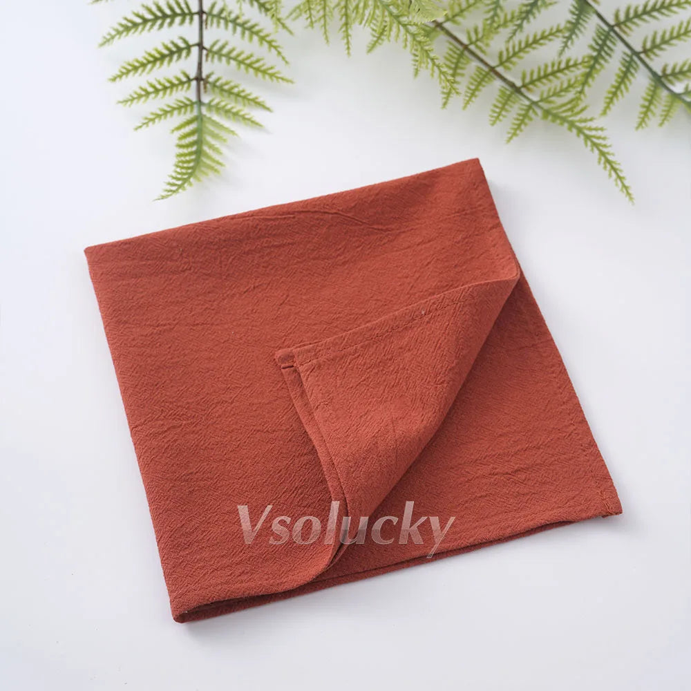 Cloth Napkin 40x40cm Washed Cotton Plain Washed Cotton Soft Rustic Table Napkin for Wedding Christmas Party Daily Family Meals