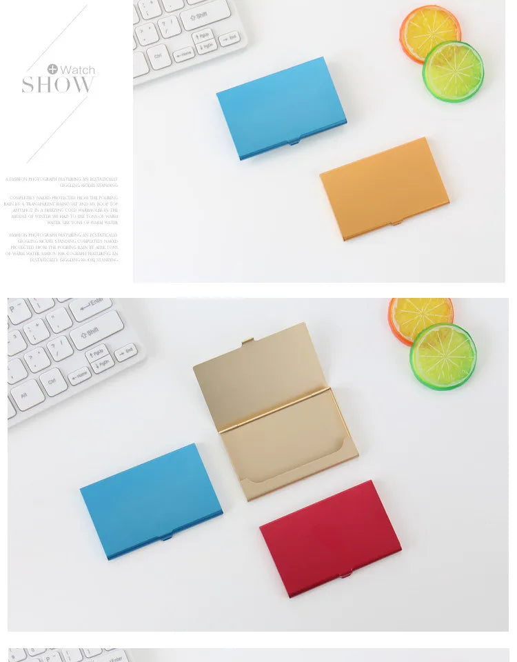 Business Aluminum Alloy Business Card Box, Portable and Portable, Credit Card Box, Colorful Metal Small Business Card Holder