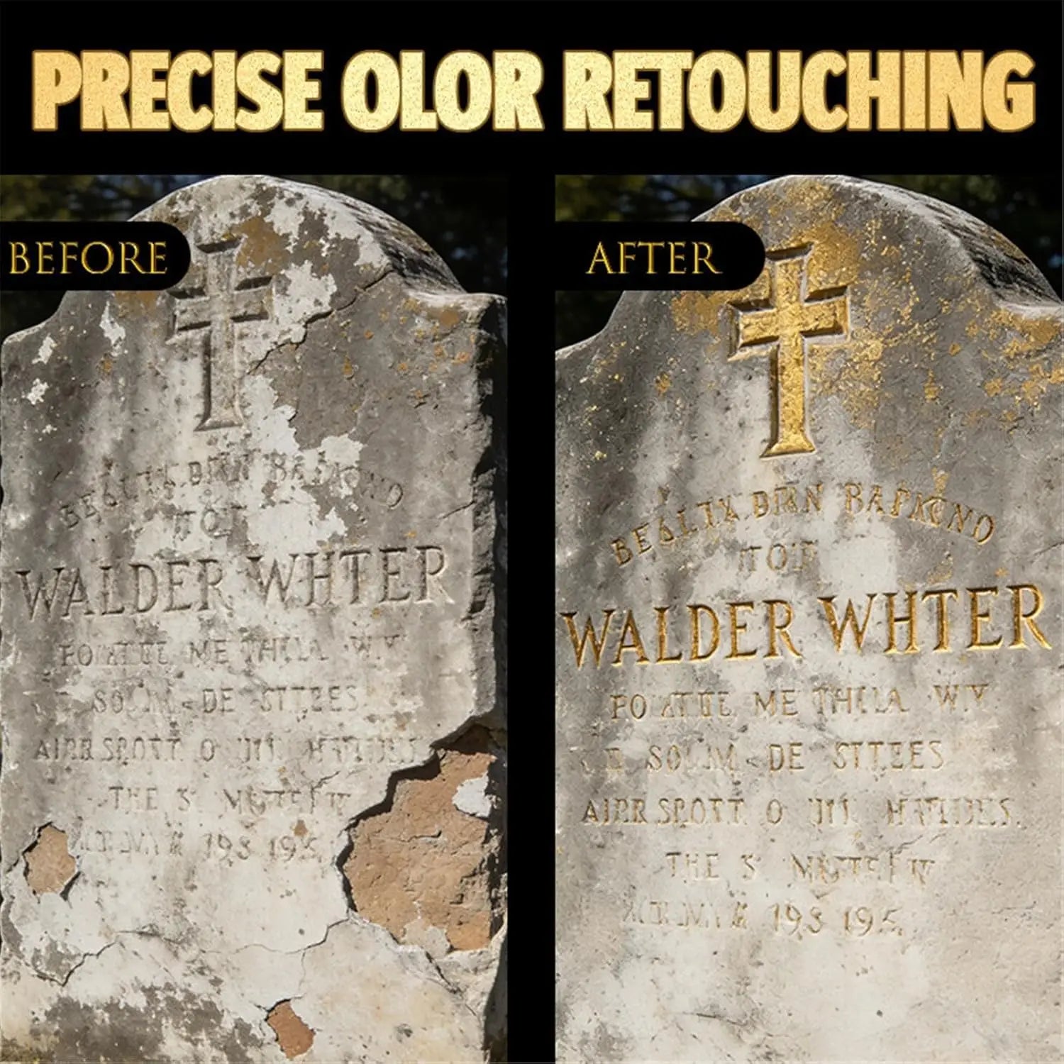 Tombstone Marker Pen Stone Pen for Restoring Faded Grave Inscriptions Waterproof Strong Coverage Ideal for Gravestone Lettering
