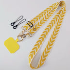 Adjustable Crossbody Long Mobile Phone Lanyard Wide Cloth Neckband Strap Rope Women's Pearl Hanging Ornaments Anti-Lost Lanyard