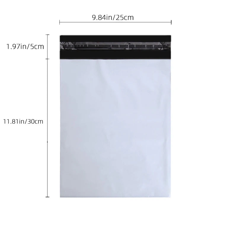 Waterproof Shipping Bags 25x35cm - Extra Strong 0.9mm Grey Poly Mailers, Tear-Resistant Self-Adhesive Envelopes for Secure Packa