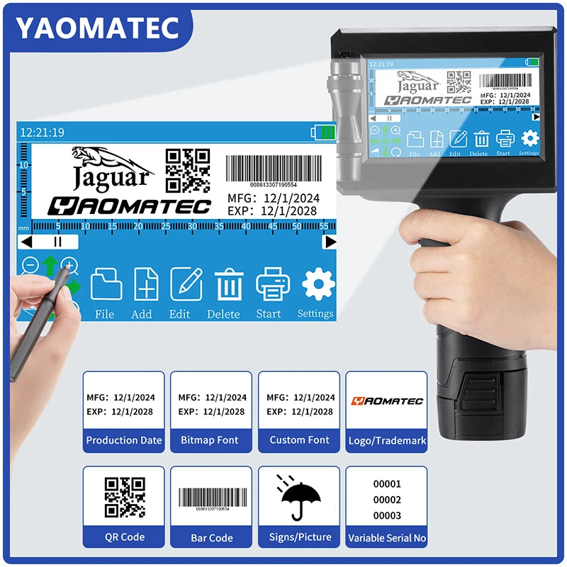 S1730  28 Language Date Number Logo Expiry Date Label Plastic Carton Hand Jet Handheld Thermal Inkjet Printer