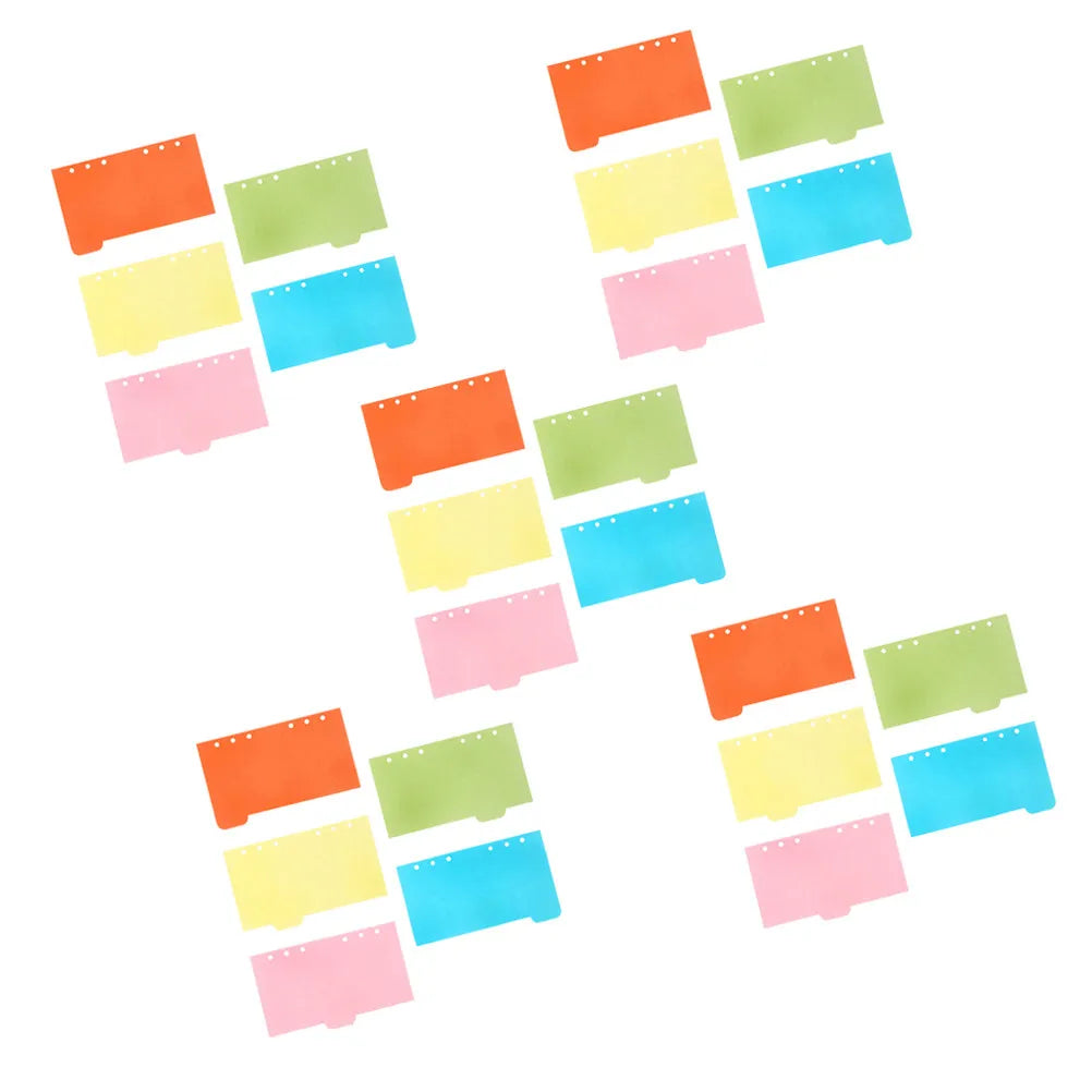 25Pcs Colored A6 Refill Paper Divider Sets for Spiral Notebooks Tab Cards Index Sheets Heavy Wear Resistant for Office School