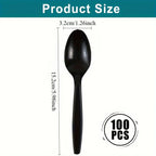 100pcs Plastic Dessert Spoons Set - Durable, Easy To Clean, Space-Saving, Perfect for Birthday Parties, Buffet Weddings