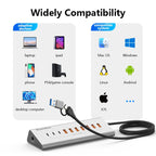 Blueendless Aluminium 10Gbps USB3.2 Gen2 4/10port HUB Docking Station USB-C USB-A Type C Splitter Adapter for PC Laptop macbook